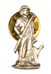 APIN010-1457 Pure Pewter 3 Dimensional Minuteman Lapel Pin